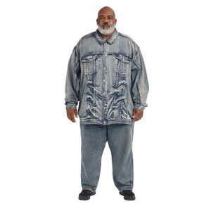 Vintage 90's Evolution in Design Acid Wash Denim Jacket Big & Tall 6XL NWT